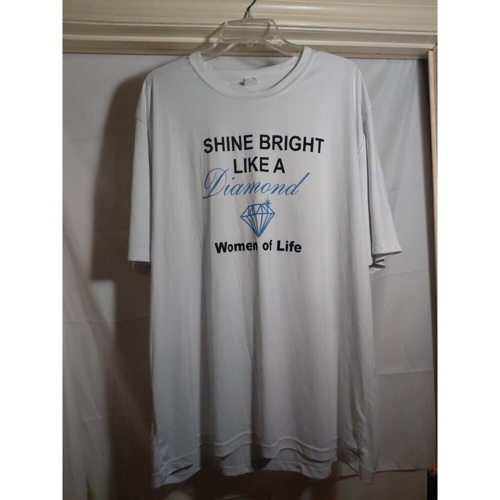 Shine Bright Like A Diamond Inspire Women's White T-shirt Size 3XL
